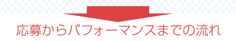 応募からパフォーマンスまでの流れ