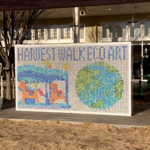 おやまアクション_ペットボトルキャップ エコアート展示中！！