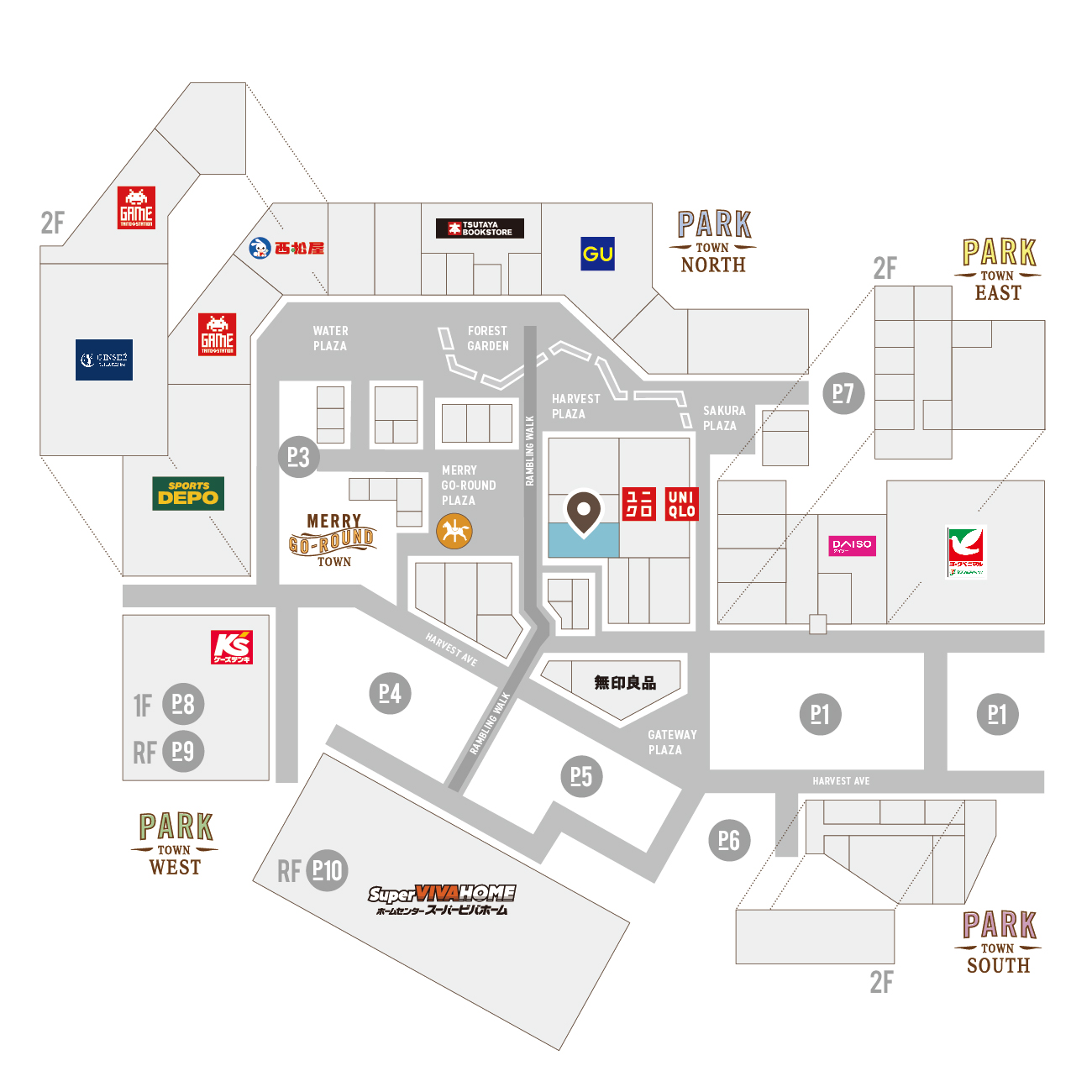 おやまゆうえんハーヴェストウォーク_Patty's ＆ CLOVER_MAP