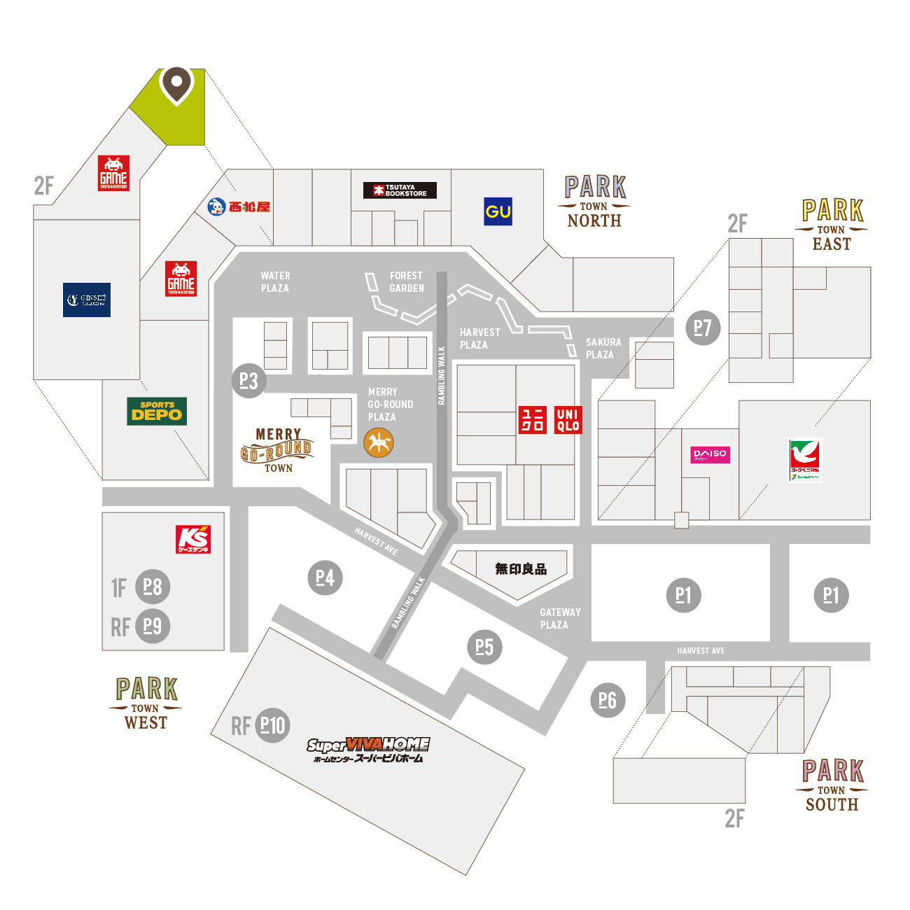 おやまゆうえんハーヴェストウォーク_Total health care TSUNAGI_MAP