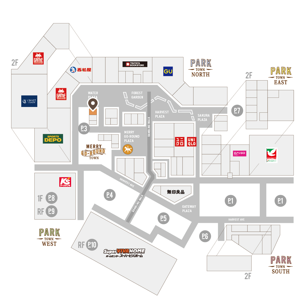おやまゆうえんハーヴェストウォーク_大戸屋 ごはん処_MAP